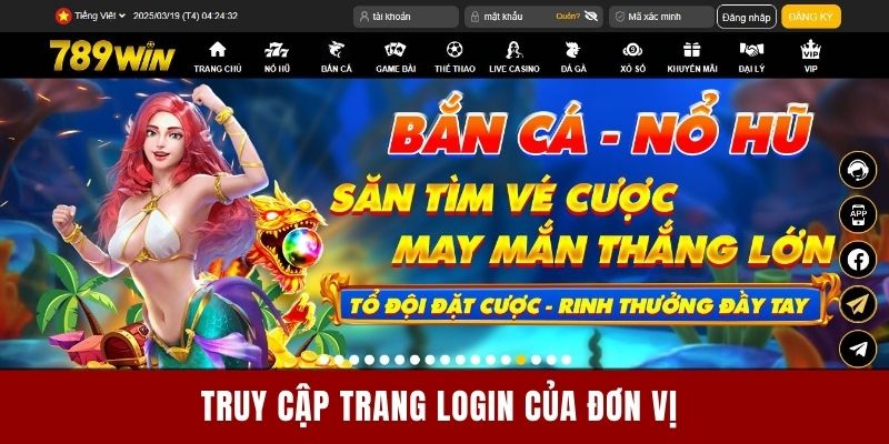 Truy cập trang login của đơn vị